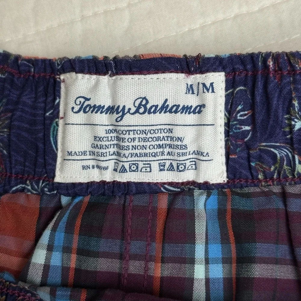 NWT Tommy Bahama Men's Drawstring Lounge Sleep Pants 100% Cotton PLAID Design